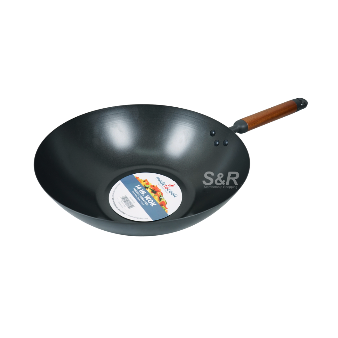 Made to Cook Pressed Carbon Steel Wok 14in